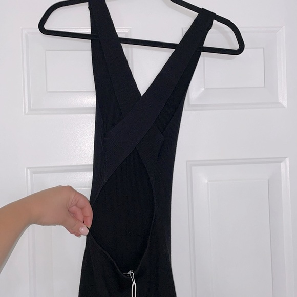 PETAL + PUP EXCLUSIVES Ribbed Knit V-Neck  CrissCross Sweater Bodycon Dress M L - Picture 7 of 11